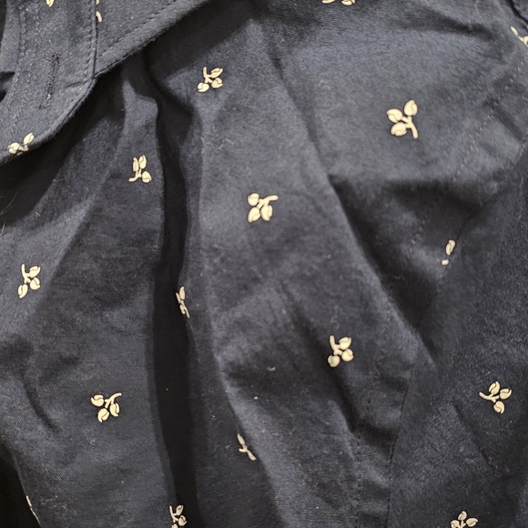 Express Dark Blue Patterned Button Down - Picture 4 of 5